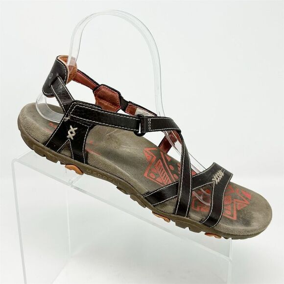 Merrell Brown Leather Sporty Strappy Slingback Sandals Size 8 Comfort Summer - Picture 1 of 11